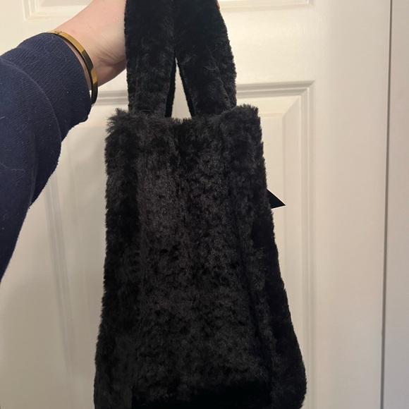 Kate Spade Black Faux Fur Hand Bag- square - Picture 5 of 5